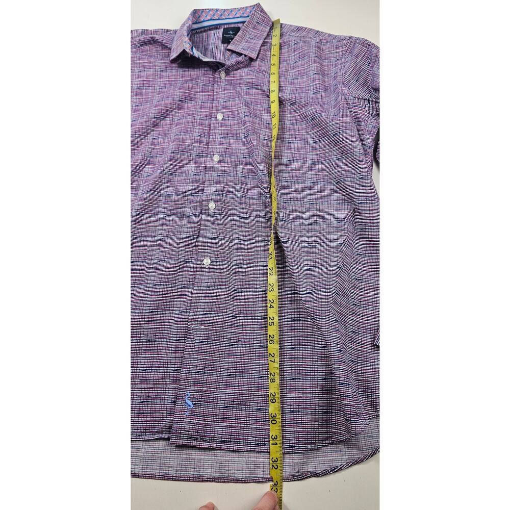 Tailorbyrd patriotic red white blue scribble long sleeve Career button up EUC XL - Picture 7 of 7